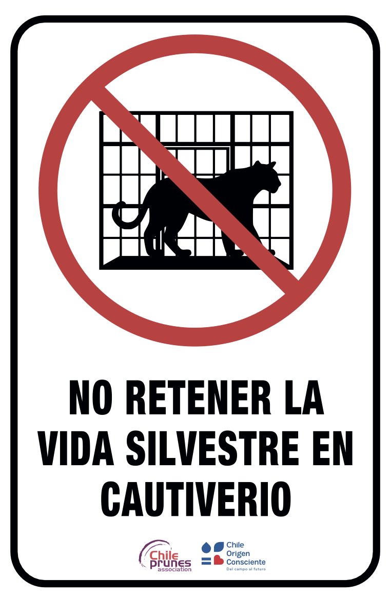 Señalética: No retener la vida silvestre en cautiverio